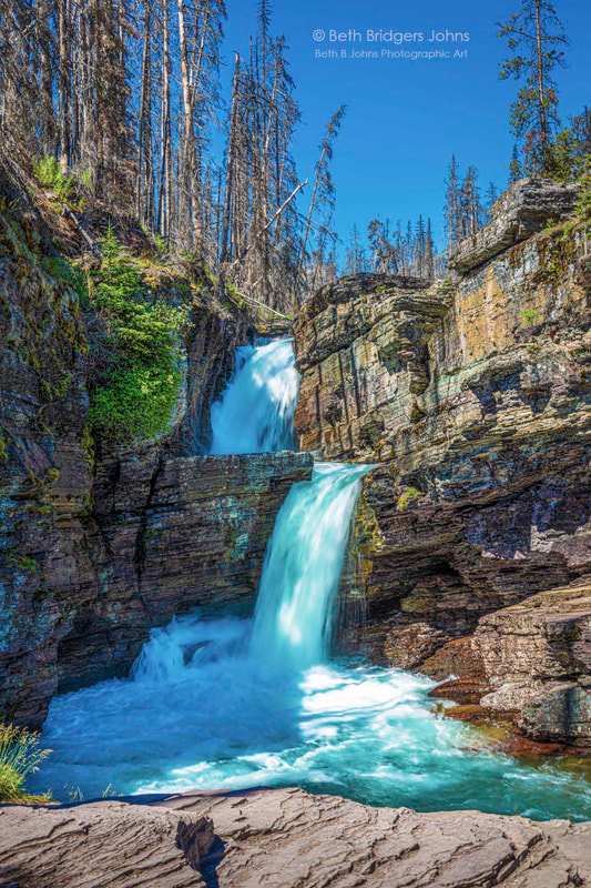 Saint Mary Falls, Glacier National Park, Beth B Johns Photographic Art