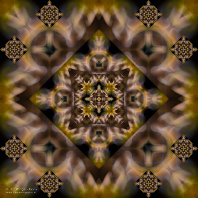 Fractal Kaleidoscopic Composite Photograph, Beth B Johns Photographic Art