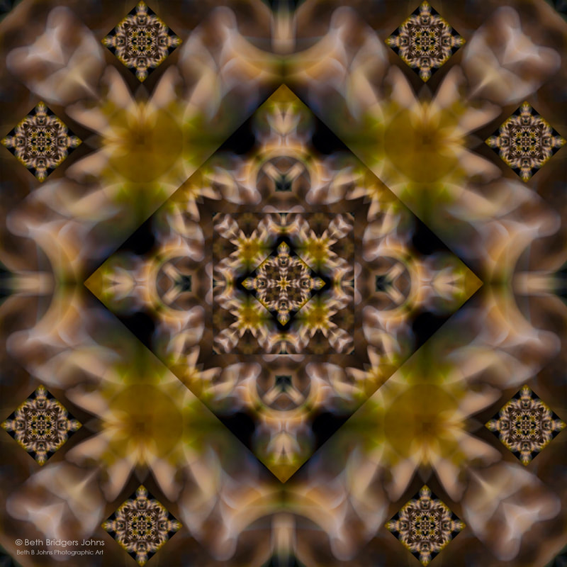 Fractal Kaleidoscopic Composite Photograph, Beth B Johns Photographic Art