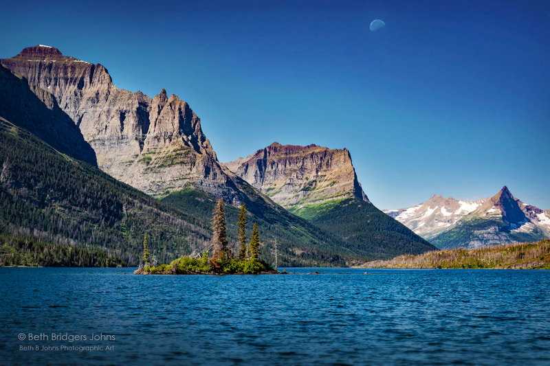 Saint Mary Lake, Wild Goose Island, Little Chief, Citadel and Fusillade Mountains, Glacier National Park, Beth B Johns Photographic Art