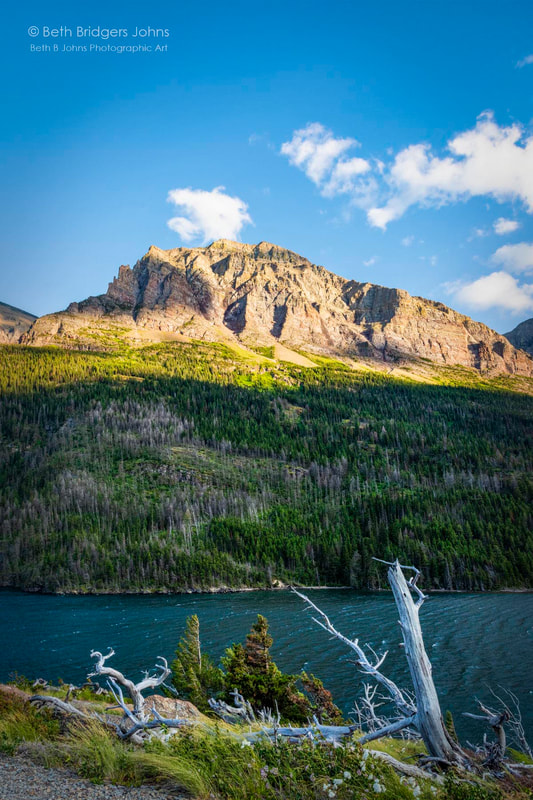 Saint Mary Lake, Mahtotopa Mountain, Glacier National Park, Beth B Johns Photographic Art
