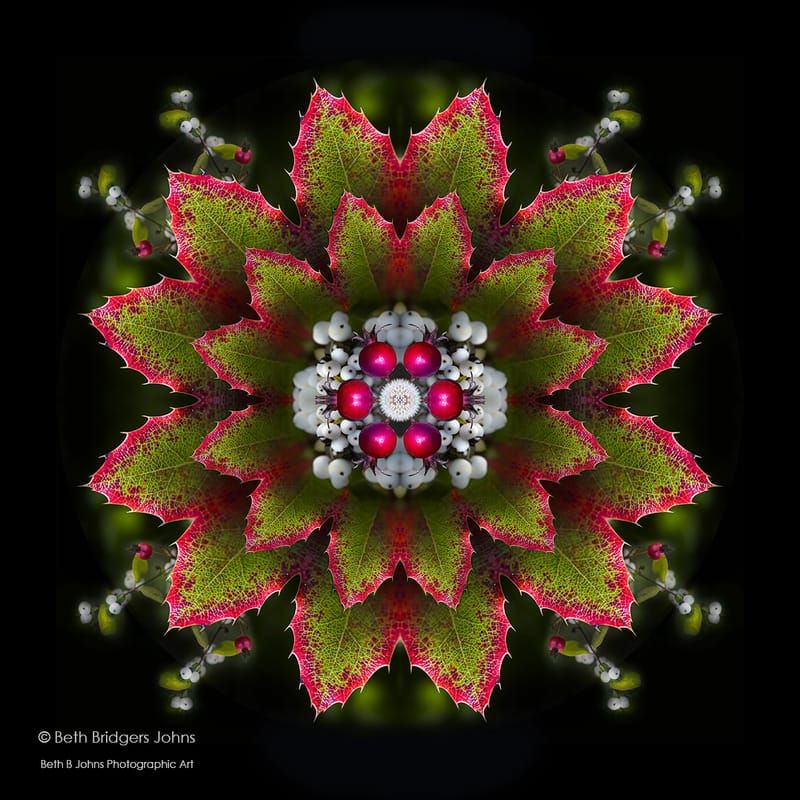 Kaleidoscopic Composite Wreath, Beth B Johns Photographic Art